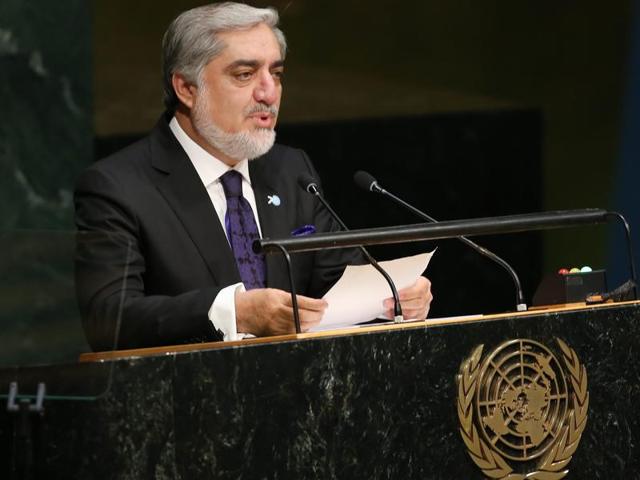 Abdullah Abdullah, chief executive officer of Afghanistan, delivers his address during the 70th session of the United Nations General Assembly at the UN headquarters in New York, US. (EPA Photo) Abdullah Abdullah, chief executive officer of Afghanistan, delivers his address during the 70th session of the United Nations General Assembly at the UN headquarters in New York, US. (EPA Photo)