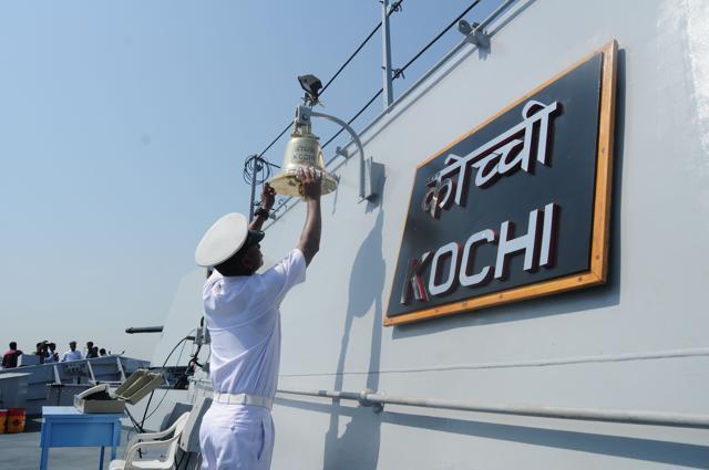 It is equipped to operate two Sea King or Chetak helicopters. (Hindustan Times) It is equipped to operate two Sea King or Chetak helicopters. (Hindustan Times)