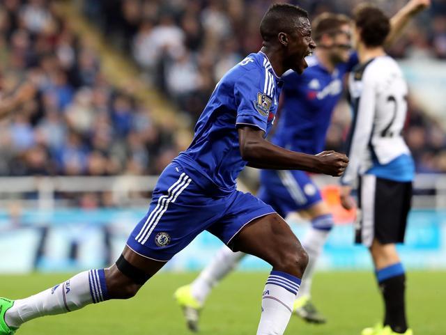 Chelsea's Ramires, center, celebrates his goal against Newcastle United. (AP Photo)