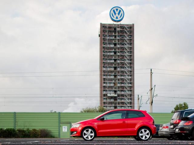 Cars in the staff parking lot at the Volkswagen plant in Wolfsburg, Germany.(EPA)