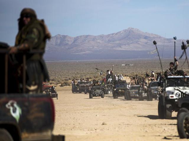 Customized vehicles traverse the wasteland during the Wasteland Weekend event in California City, California September 26, 2015. The four-day event has a post-apocalyptic theme and is inspired by the Mad Max movie franchise. (REUTERS)