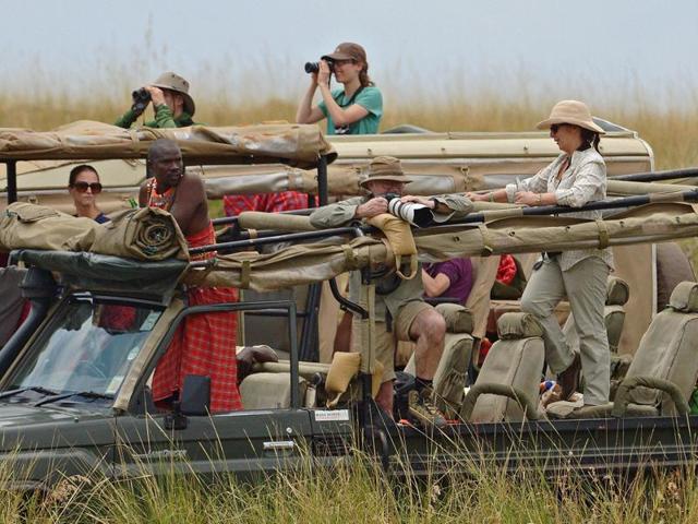 Tourists with their local guides witnessing what many say is one of the wonders of the world. (AFP)