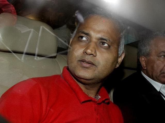 AAP Leader Somnath Bharti taken to Dwarka Court after his surrender at Dwarka North Police Station in New Delhi. (Arun Sharma/ Hindustan Times) AAP Leader Somnath Bharti taken to Dwarka Court after his surrender at Dwarka North Police Station in New Delhi. (Arun Sharma/ Hindustan Times)