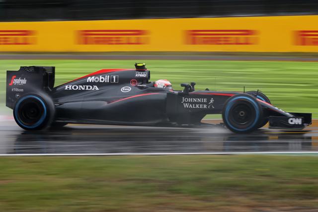 McLaren driver Jenson Button of Britain drives his car during the second practice session at the Formula One Japanese Grand Prix in Suzuka on September 25, 2015. (AFP) McLaren driver Jenson Button of Britain drives his car during the second practice session at the Formula One Japanese Grand Prix in Suzuka on September 25, 2015. (AFP)