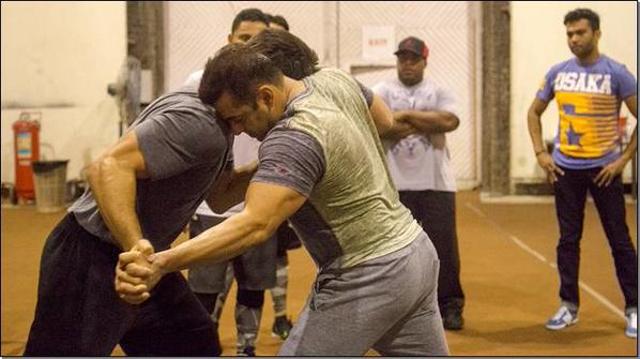 Salman Khan trains as he preps for his next, Sultan, where he plays a wrestler. (TWITTER) Salman Khan trains as he preps for his next, Sultan, where he plays a wrestler. (TWITTER)
