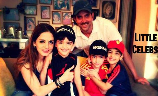 Susanne and Hrithik with their kids in happier times. (TWITTER/HRITHIKROSHAN)
