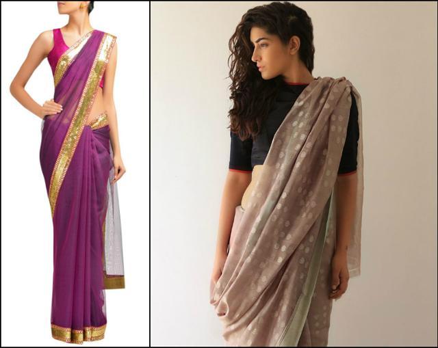 Try a chanderi sari or any regular cotton sari tied a little differently. (Pernia’s Pop Up Shop and Raw Mango) Try a chanderi sari or any regular cotton sari tied a little differently. (Pernia’s Pop Up Shop and Raw Mango)