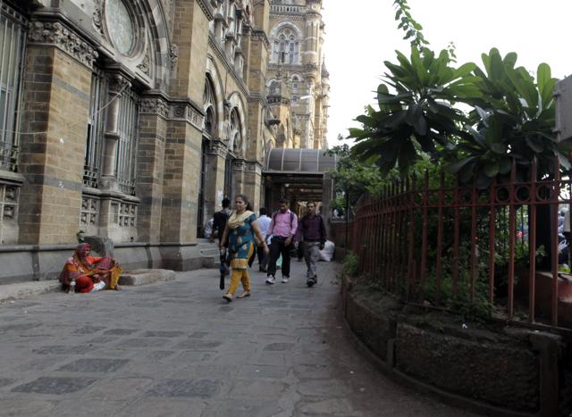 People walk outside Chhatrapati Shivaji Station in 2015. (Kunal Patil/HT Photo) People walk outside Chhatrapati Shivaji Station in 2015. (Kunal Patil/HT Photo)