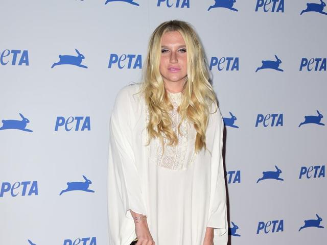 Singer Kesha, arrives at PETA's 35th Anniversary Party at Hollywood Palladium. (AFP)