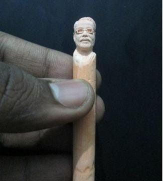 Sachin even carved a figurine of Prime Minister Narendra Modi to congratulate him on his birthday. (Sachin Sanghe)