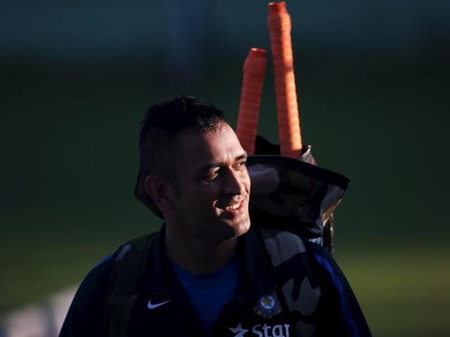 India’s limited overs captain Mahendra Singh Dhoni after a practice session ahead of the first Twenty20 match against South Africa in Dharamsala, on October 1, (Reuters Photo) India’s limited overs captain Mahendra Singh Dhoni after a practice session ahead of the first Twenty20 match against South Africa in Dharamsala, on October 1, (Reuters Photo)