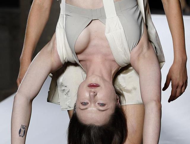 Models present creations by Rick Owens during the 2016 Spring/Summer ready-to-wear collection fashion show. (AFP) Models present creations by Rick Owens during the 2016 Spring/Summer ready-to-wear collection fashion show. (AFP)