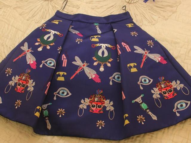 One of her favourite skirts, Bhatia loves this Mary Katrantzou piece (Pramod Thakur/ Hindustan Times)