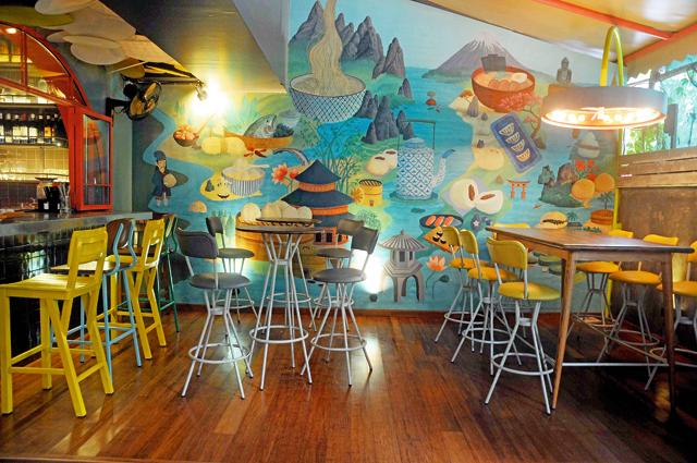 At Fatty Bao (above), Manu Chandra’s mini-chain, the flavours were loud, over-seasoned and fast-foody. The eponymous baos (below) were like fast-food hamburgers, packed with sweet sauce. (Photos: Sanjay Solanki)