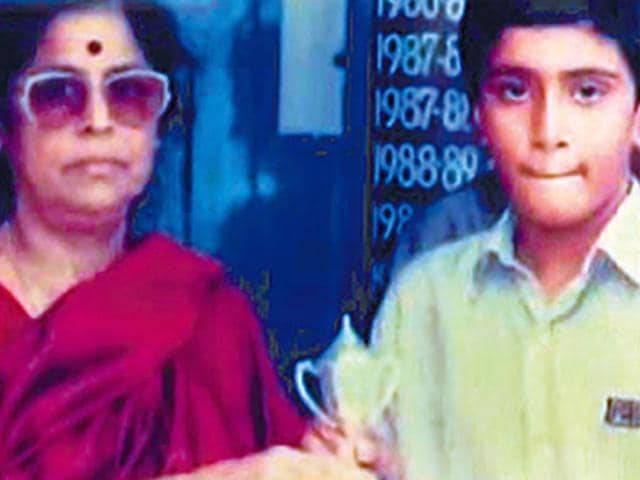 A proud school principal of Chennai’s Padma Seshadri School holds a trophy won by her favourite student. Ashwin was always winning awards and honours. A proud school principal of Chennai’s Padma Seshadri School holds a trophy won by her favourite student. Ashwin was always winning awards and honours.