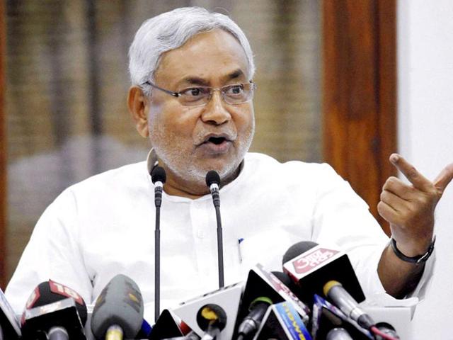 File photo of Bihar chief minister Nitish Kumar addressing a press conference in Patna. (PTI photo) File photo of Bihar chief minister Nitish Kumar addressing a press conference in Patna. (PTI photo)