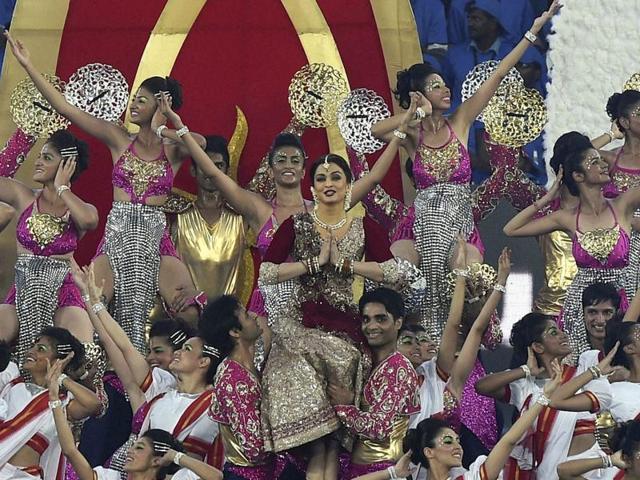 Aishwarya Rai Bachchan performs at the opening ceremony of ISL2015 in Chennai on Saturday. (PTI)