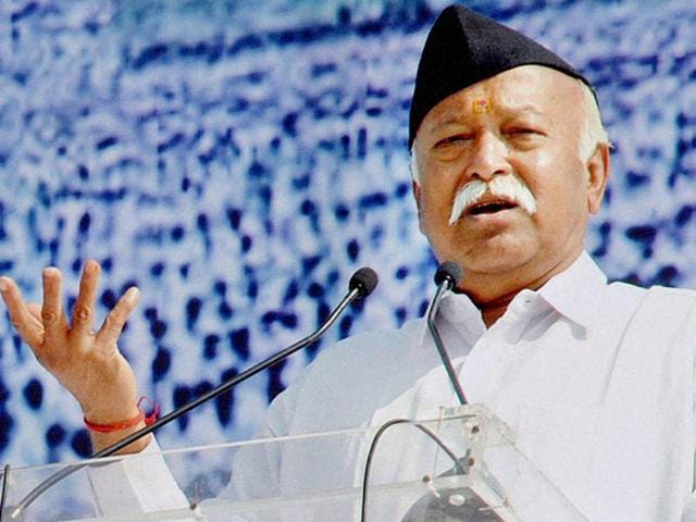 File photo of RSS chief Mohan Bhagwat . Bhagwat had recently suggested review of the reservation policy, something that the BJP was quick to distance itself from.(PTI) File photo of RSS chief Mohan Bhagwat . Bhagwat had recently suggested review of the reservation policy, something that the BJP was quick to distance itself from.(PTI)