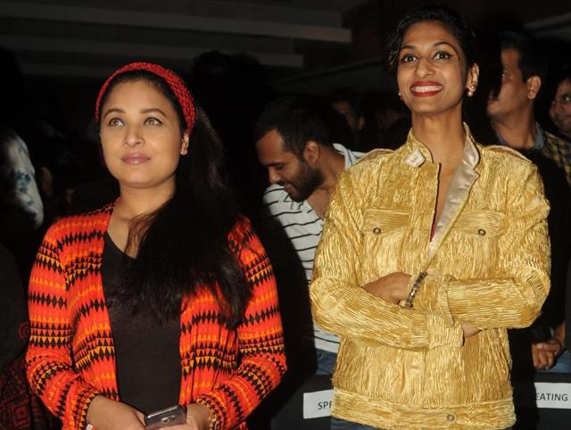 Actors Srabani Mukherjee and Sandhya Shetty attend a performance of Hyacinth, a dance drama with a same sex love plot. (AFP)