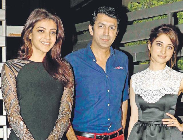 Kajal Aggarwal, Kunal Kohli and Tamannaah at an event in Mumbai. (Yogen Shah)