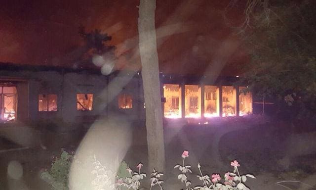 The Doctors Without Borders hospital is seen in flames, after explosions in the northern Afghan city of Kunduz, Saturday, Oct. 3, 2015. (Médecins Sans Frontières via AP) The Doctors Without Borders hospital is seen in flames, after explosions in the northern Afghan city of Kunduz, Saturday, Oct. 3, 2015. (Médecins Sans Frontières via AP)