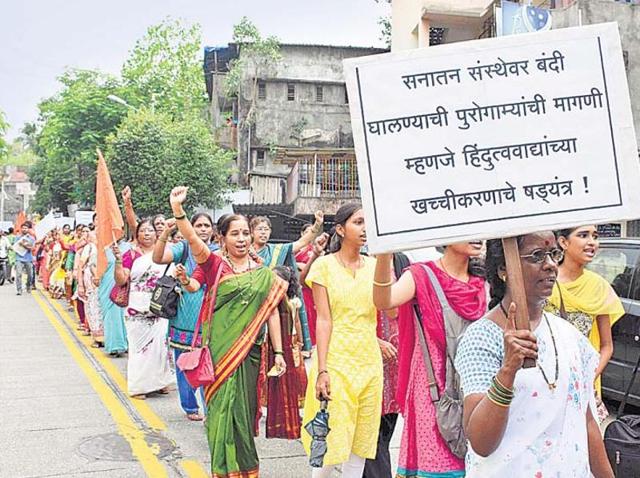 MoS home Ranjit Patil said there was only a suspicion of the organisation’s involvement in Govind Pansare’s murder.(HT File Photo) MoS home Ranjit Patil said there was only a suspicion of the organisation’s involvement in Govind Pansare’s murder.(HT File Photo)