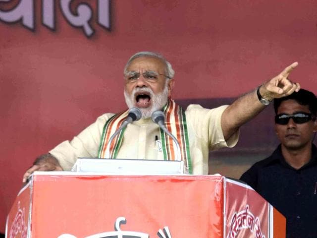 Narendra Modi addressing a BJP rally in Bhagalpur for the Bihar elections. (Ravindra/ HT File Photo) Narendra Modi addressing a BJP rally in Bhagalpur for the Bihar elections. (Ravindra/ HT File Photo)