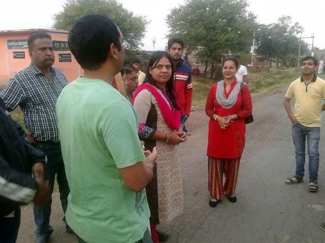 The team from district panchayat office that went to inspect Umaria village in Mhow. (HT photo) The team from district panchayat office that went to inspect Umaria village in Mhow. (HT photo)