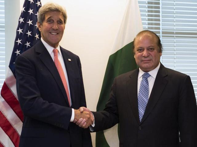 File photo of US Secretary of State John Kerry (L) poses with Pakistan's Prime Minister Nawaz Sharif during their meeting ahead of the United Nations General Assembly in New York September, 2015(REUTERS) File photo of US Secretary of State John Kerry (L) poses with Pakistan's Prime Minister Nawaz Sharif during their meeting ahead of the United Nations General Assembly in New York September, 2015(REUTERS)