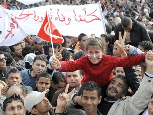 A photo taken on December 17, 2011 shows people gathering at the Sidi Bouzid's Mohamed Bouazizi square, named after the fruitseller whose self-immolation sparked the revolution that ousted a dictator and ignited the Arab Spring. Tunisian mediators of the so-called National Dialogue Quartet won the 2015 Nobel Peace Prize. (AFP file photo) A photo taken on December 17, 2011 shows people gathering at the Sidi Bouzid's Mohamed Bouazizi square, named after the fruitseller whose self-immolation sparked the revolution that ousted a dictator and ignited the Arab Spring. Tunisian mediators of the so-called National Dialogue Quartet won the 2015 Nobel Peace Prize. (AFP file photo)