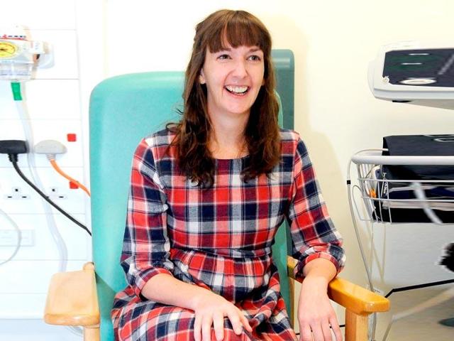Pauline Cafferkey, a nurse who contracted Ebola while working in Sierra Leone, smiles in the Royal Free Hospital in London. London’s Royal Free Hospital says a nurse who recovered from Ebola last year is being treated for an unusual late complication of the infection. (AP Photo) Pauline Cafferkey, a nurse who contracted Ebola while working in Sierra Leone, smiles in the Royal Free Hospital in London. London’s Royal Free Hospital says a nurse who recovered from Ebola last year is being treated for an unusual late complication of the infection. (AP Photo)