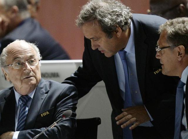 Issa Hayatou, left, the president of the Confederation of African Football (CAF), will take over as acting Fifa president following Sepp Blatter’s 90-day suspension. (Reuters Photo) Issa Hayatou, left, the president of the Confederation of African Football (CAF), will take over as acting Fifa president following Sepp Blatter’s 90-day suspension. (Reuters Photo)