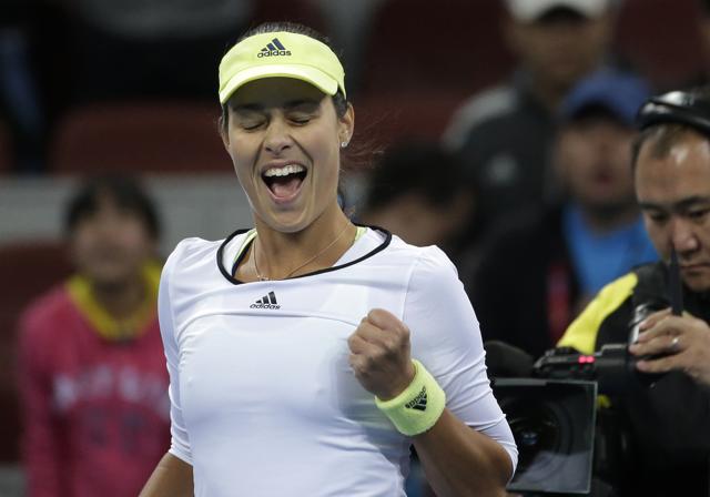 Ana Ivanovic of Serbia celebrates after defeating Anastasia Pavlyuchenkova of Russia in the women's singles quarterfinal match of the China Open tennis tournament at the National Tennis Stadium in Beijing, Friday, Oct. 9, 2015. (AP Photo/Andy Wong) (AP) Ana Ivanovic of Serbia celebrates after defeating Anastasia Pavlyuchenkova of Russia in the women's singles quarterfinal match of the China Open tennis tournament at the National Tennis Stadium in Beijing, Friday, Oct. 9, 2015. (AP Photo/Andy Wong) (AP)