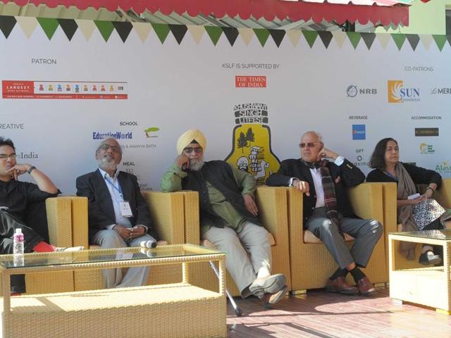 Participants at the Khuswant Singh Lit Fest 2015 in Kasauli on Friday. (Keshav Singh/HT Photo) Participants at the Khuswant Singh Lit Fest 2015 in Kasauli on Friday. (Keshav Singh/HT Photo)