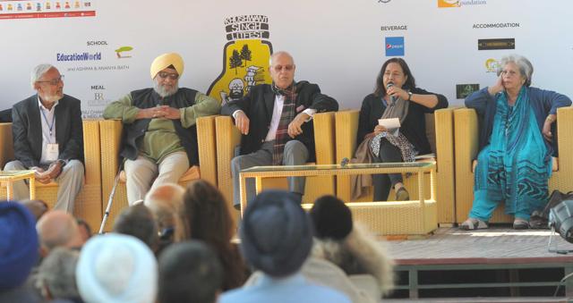 Participants of Khuswant Singh Lit Fest at Kasauli in Himachal Pradesh on Friday. (Keshav Singh/HT)