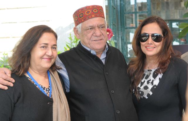 Actor Om Puri along with other participants of the fest in Kasauli. (Keshav Singh/HT)
