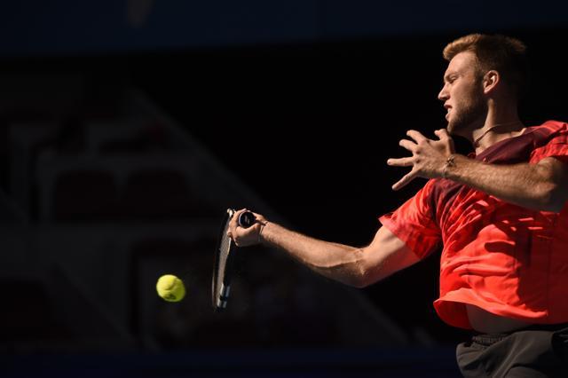 Jack Sock’s big forehand gave Nadal a lot of trouble in the first set. (AFP Photo) Jack Sock’s big forehand gave Nadal a lot of trouble in the first set. (AFP Photo)