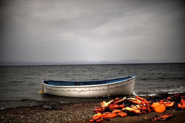 Life jackets and a boat that were used by refugees and migrants to cross the Aegean sea from Turkey lie abandoned on a beach on the Greek Island of Lesbos. (AFP) Life jackets and a boat that were used by refugees and migrants to cross the Aegean sea from Turkey lie abandoned on a beach on the Greek Island of Lesbos. (AFP)