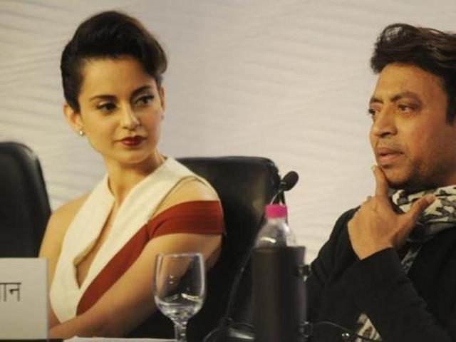 Kangana, Irrfan at an event. (HT Photo) Kangana, Irrfan at an event. (HT Photo)