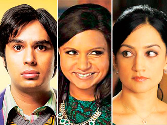 Indian achievers: Kunal Nayyar (left) plays a science nerd in The Big Bang Theory; Mindy Kaling (centre) is the first Indian-origin woman to play a central character; and Archie Panjabi (right) went beyond the stereotype of the academic Indian. Indian achievers: Kunal Nayyar (left) plays a science nerd in The Big Bang Theory; Mindy Kaling (centre) is the first Indian-origin woman to play a central character; and Archie Panjabi (right) went beyond the stereotype of the academic Indian.