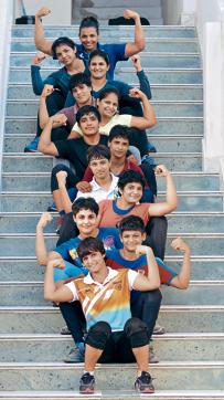 Women wrestlers during their practice session at the wrestling training center in Rohtak, Haryana, on October 7, 2015. (Ravi Kumar/HT Photo)