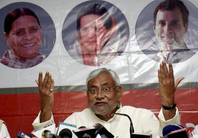 Bihar chief minister Nitish Kumar addresses the media at JD(U) party office in Patna on Saturday. (PTI Photo) Bihar chief minister Nitish Kumar addresses the media at JD(U) party office in Patna on Saturday. (PTI Photo)
