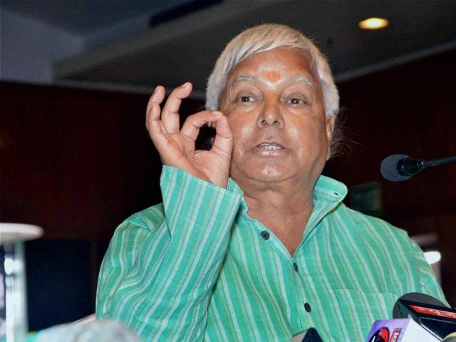 RJD chief Lalu Prasad addresses a press conference in Patna. (PTI) RJD chief Lalu Prasad addresses a press conference in Patna. (PTI)