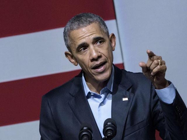 US President Barack Obama speaks at a Democratic National Committee event in San Francisco, California. (AFP) US President Barack Obama speaks at a Democratic National Committee event in San Francisco, California. (AFP)