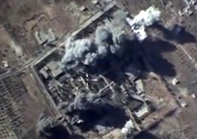 A video grab made on October 12, 2015, shows an image taken from a footage made available on the Russian Defence Ministry's official website, purporting to show explosions after airstrikes carried out by Russian air force on what Russia says was an Islamic State training camp in the Syrian province of Idlib. (AFP) A video grab made on October 12, 2015, shows an image taken from a footage made available on the Russian Defence Ministry's official website, purporting to show explosions after airstrikes carried out by Russian air force on what Russia says was an Islamic State training camp in the Syrian province of Idlib. (AFP)