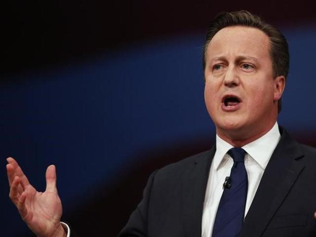 Britain's Prime Minister David Cameron gestures as he delivers his keynote address at the annual Conservative Party Conference in Manchester, Britain. (Reuters) Britain's Prime Minister David Cameron gestures as he delivers his keynote address at the annual Conservative Party Conference in Manchester, Britain. (Reuters)