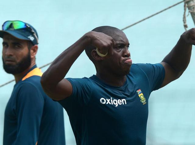 South Africa's Hashim Amla (C) celebrates with teammate Kagiso Rabada (R) after he took the wicket of India's Stuart Binny during the first ODI between India and South Africa at Green Park Stadium in Kanpur (AFP) South Africa's Hashim Amla (C) celebrates with teammate Kagiso Rabada (R) after he took the wicket of India's Stuart Binny during the first ODI between India and South Africa at Green Park Stadium in Kanpur (AFP)