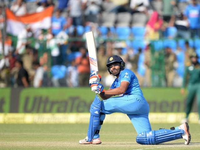 India's Rohit Sharma plays a shot during the first one day international (ODI) cricket match between India and South Africa at Green Park Stadium in Kanpur. (AFP) India's Rohit Sharma plays a shot during the first one day international (ODI) cricket match between India and South Africa at Green Park Stadium in Kanpur. (AFP)