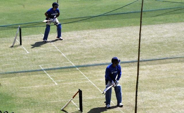 MS Dhoni and Virat Kohli during net practice at Holkar Stadium ahead of the second ODI against South Africa in Indore, on October 13, 2015. (Arun Mondhe/HT Photo) MS Dhoni and Virat Kohli during net practice at Holkar Stadium ahead of the second ODI against South Africa in Indore, on October 13, 2015. (Arun Mondhe/HT Photo)