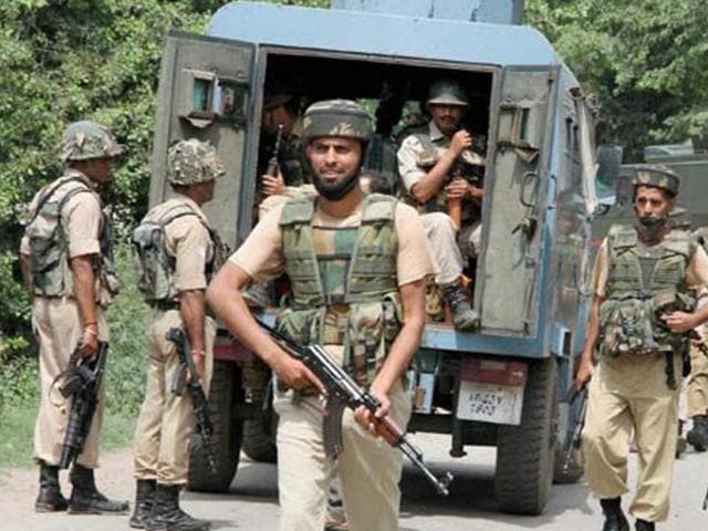Security forces during a terrorist attack on a convoy of Border Security Force (BSF) on the Jammu-Srinagar National Highway in Udhampur district of Jammu and Kashmir. (PTI Photo) Security forces during a terrorist attack on a convoy of Border Security Force (BSF) on the Jammu-Srinagar National Highway in Udhampur district of Jammu and Kashmir. (PTI Photo)